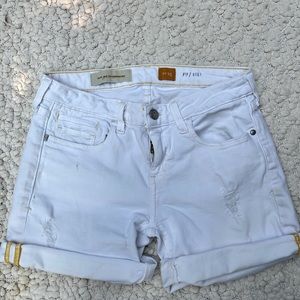 Anthro White Distressed Denim Shorts, Size 25